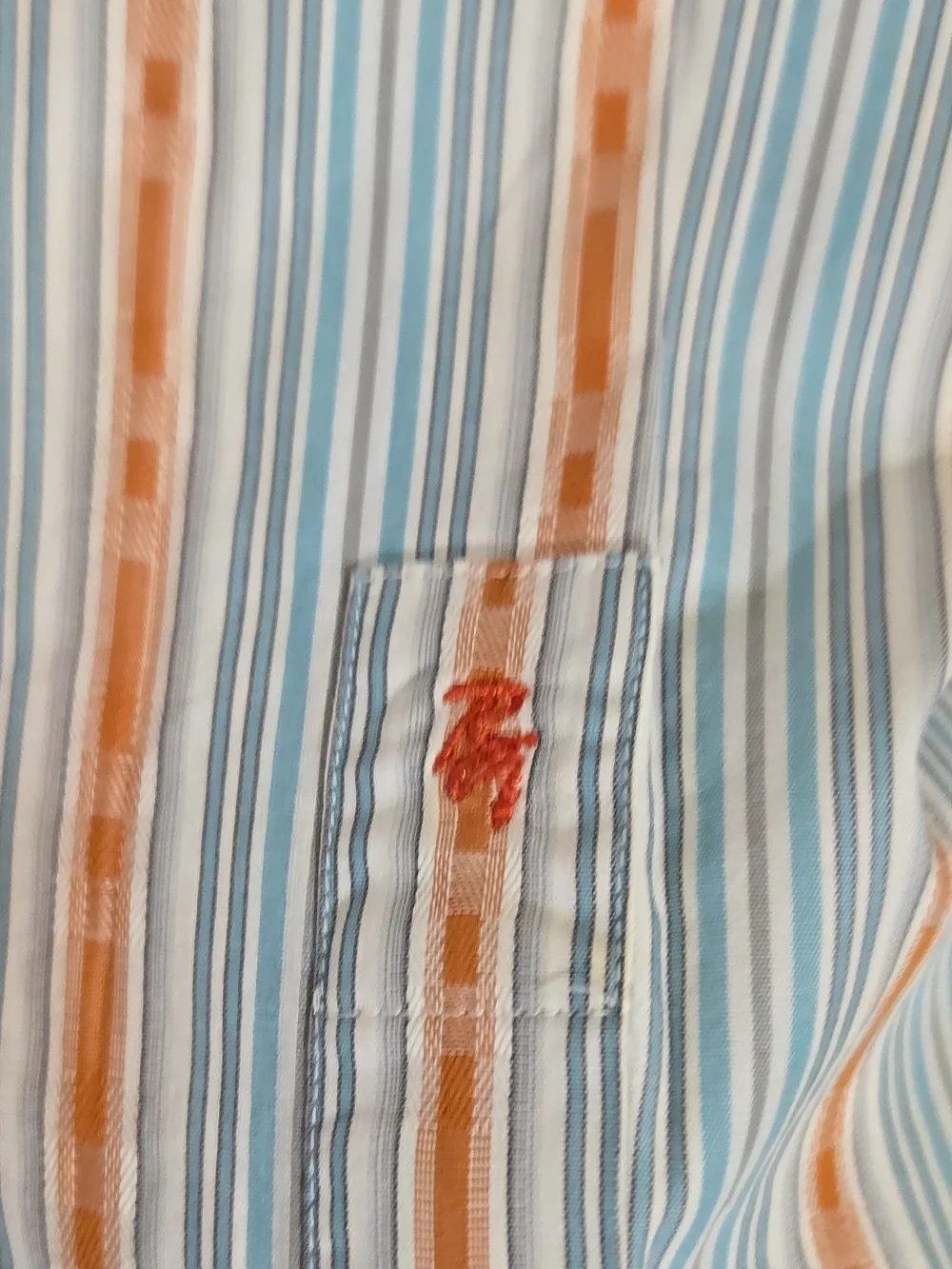 Robert Graham Striped Button-Down Shirt in Blue and Orange